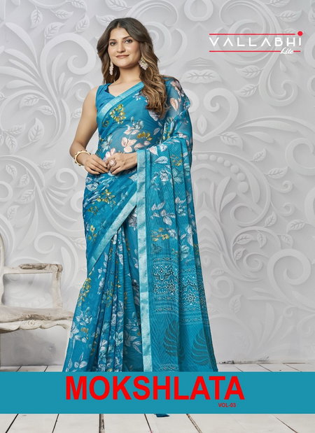 Mokshlata Vol 03 By Vallabhi Chiffon Floral Print Saree Wholesale Online